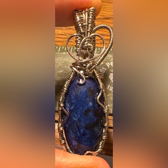 Beautiful Blue Lapis Pendant with Sterling Silver Wrap (jewelers grade wire) - Picture 1 of 16